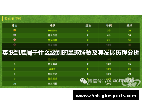英联到底属于什么级别的足球联赛及其发展历程分析 英联到底属于什么级别的足球联赛及其发展历程分析